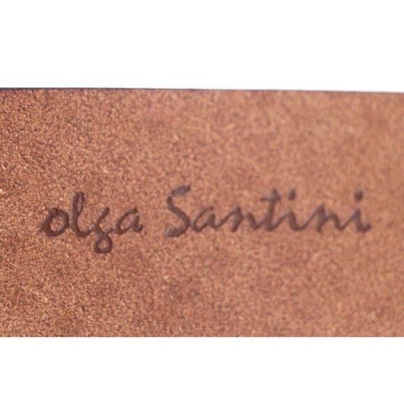 Olga Santini TOOLED BROWN GENUINE LEATHER 1 3/4\